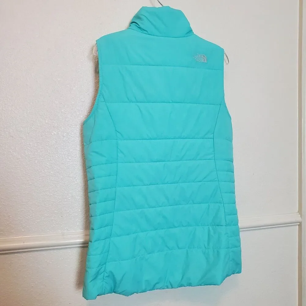 The North Face Girls XL/TG (18) Aqua Blue Puffer Vest Insulated Jacket - Picture 4 of 15